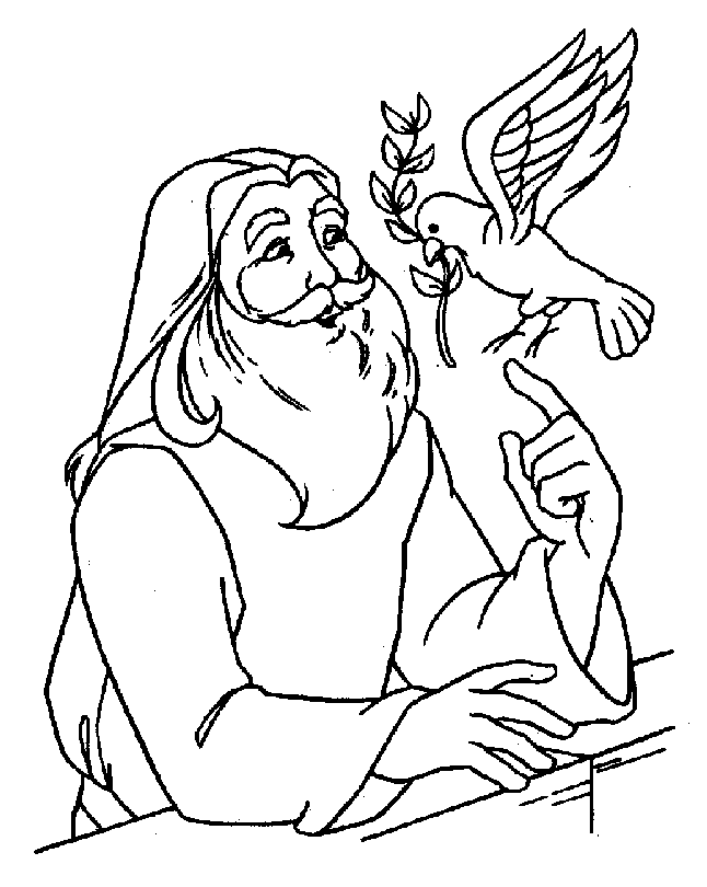 Noé e a pomba que volta com um ramo de oliveira no bico Gn 811