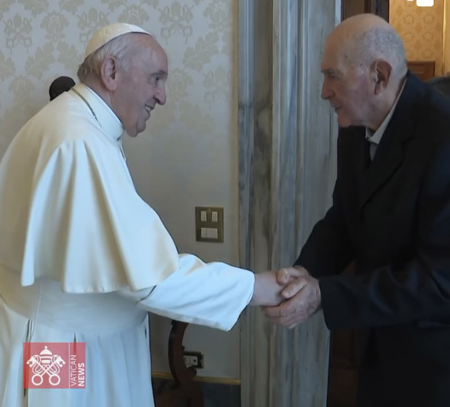 Papa Francisco e o sobrevivente do Holocausto Sami Modiano 1